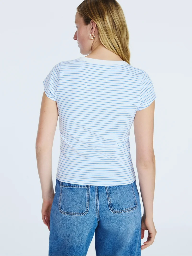 Free Assembly Women's Scoop Neck Tee with Short Sleeves, Sizes XS-XXL | Walmart (US)