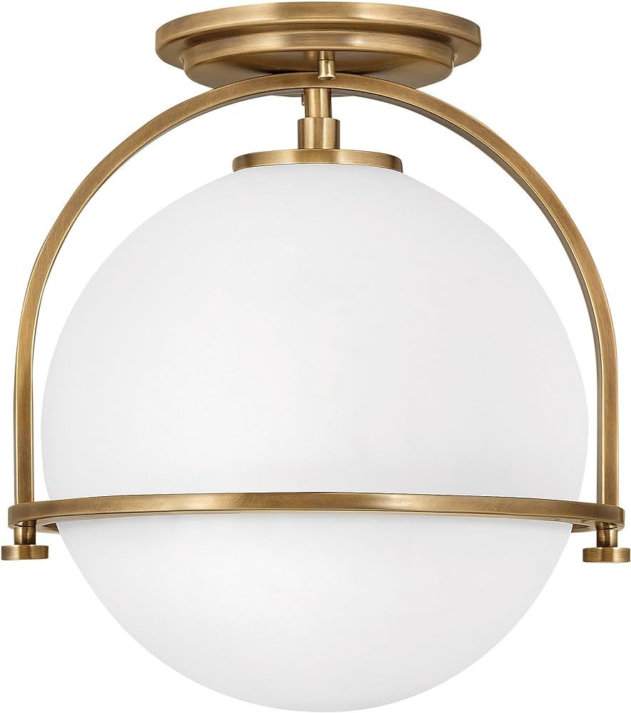 Hinkley Somerset 3403HB Small Semi-Flush Ceiling Mount Light - Etched Opal Globe, Vintage Chic - ... | Amazon (US)