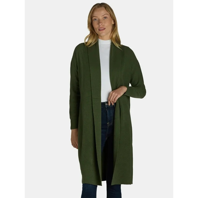 Time and Tru Women's and Women’s Plus Duster Cardigan Sweater, Midweight, Sizes XS-4X - Walmart... | Walmart (US)