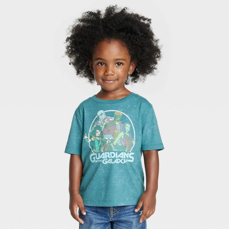 Toddler Boys' Marvel Guardians of The Galaxy Short Sleeve Graphic T-Shirt - Teal Blue | Target