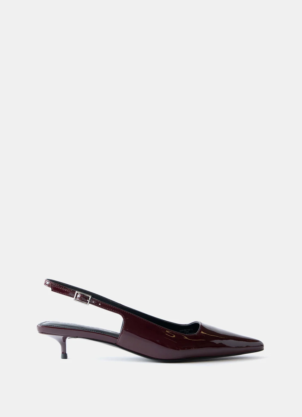 Burgundy Patent Slingback Kitten Heels | Mint Velvet