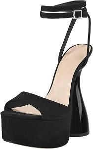 LISHAN Women's Platform Slingback Block High Heels | Amazon (US)
