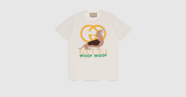 'Gucci Woof Woof' print cotton T-shirt | Gucci (US)