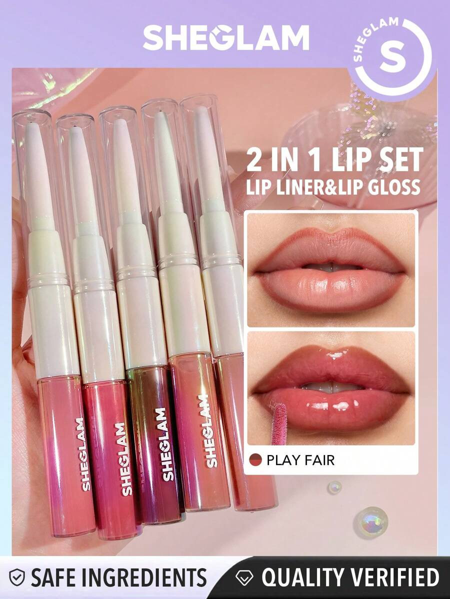 SHEGLAM Lip Rules Liner & Gloss Pen-Play Fair 2-In-1 Moisturizing Liquid Lipstick Dewy High Pigme... | SHEIN