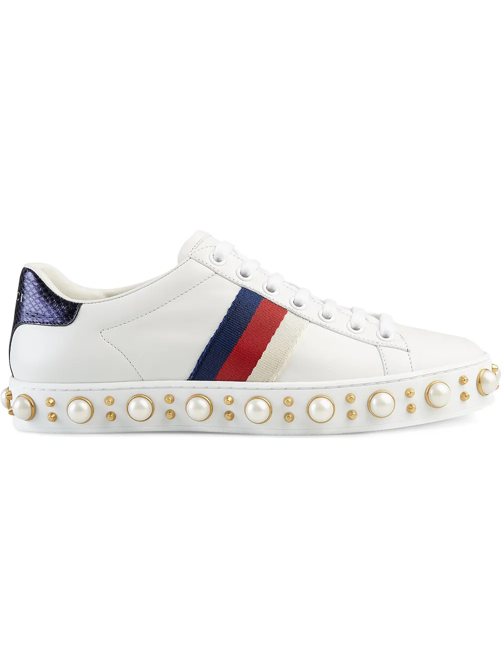 Gucci Ace studded low-top sneakers - White | FarFetch US