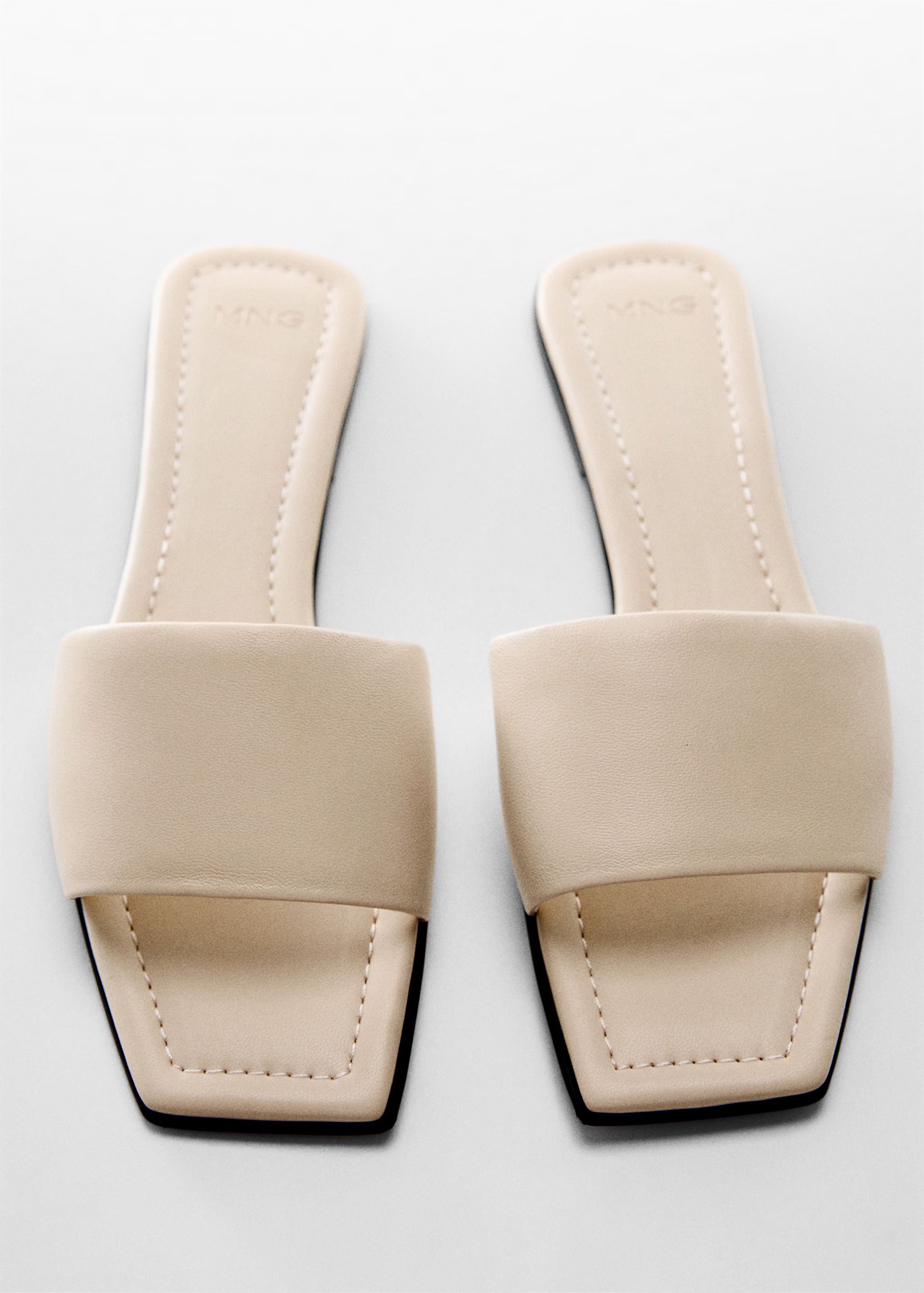 Leather sandals with a wide strap | MANGO (US)