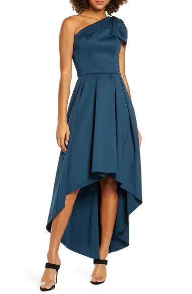 India One-Shoulder High/Low Satin Gown | Nordstrom