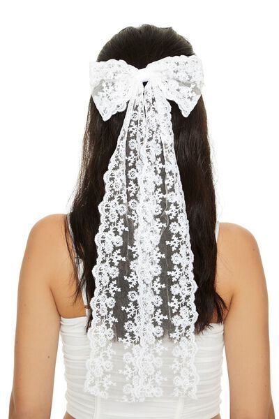 Floral Lace Hair Bow Barrette | Forever 21