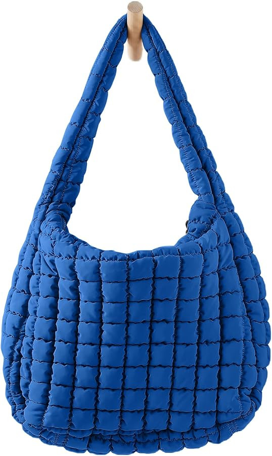 Womens Lightweight Quilted Padding Shoulder Bag Soft Puffer Tote Bag Big Capacity Puffy Tote Bag ... | Amazon (US)
