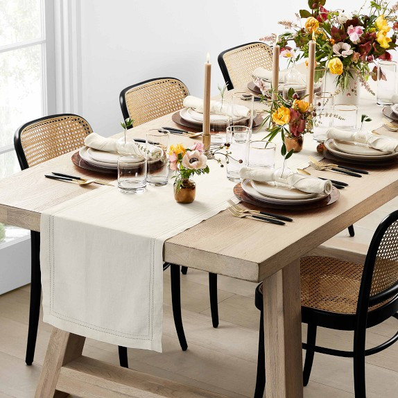 Linen Double Hemstitch Table Runner | Williams-Sonoma