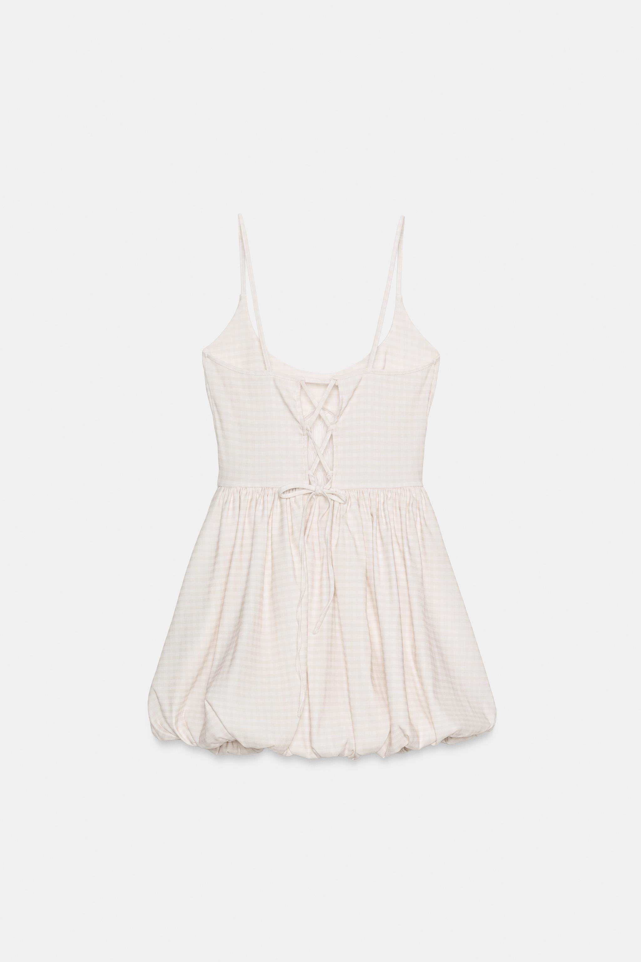 GINGHAM BUBBLE MINI DRESS | Zara UK