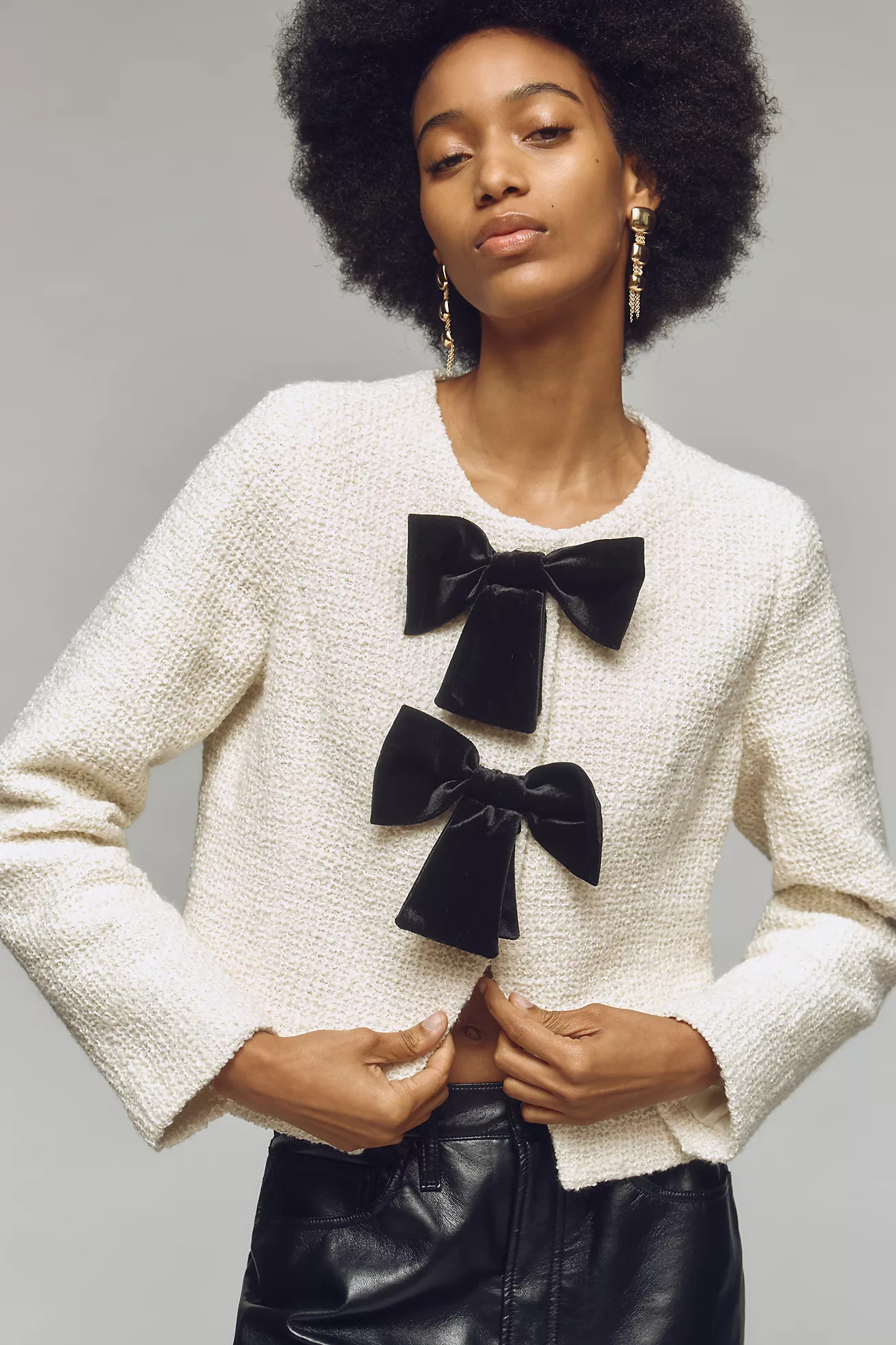 Avec Les Filles Bow Tweed Lady Jacket | Anthropologie (US)