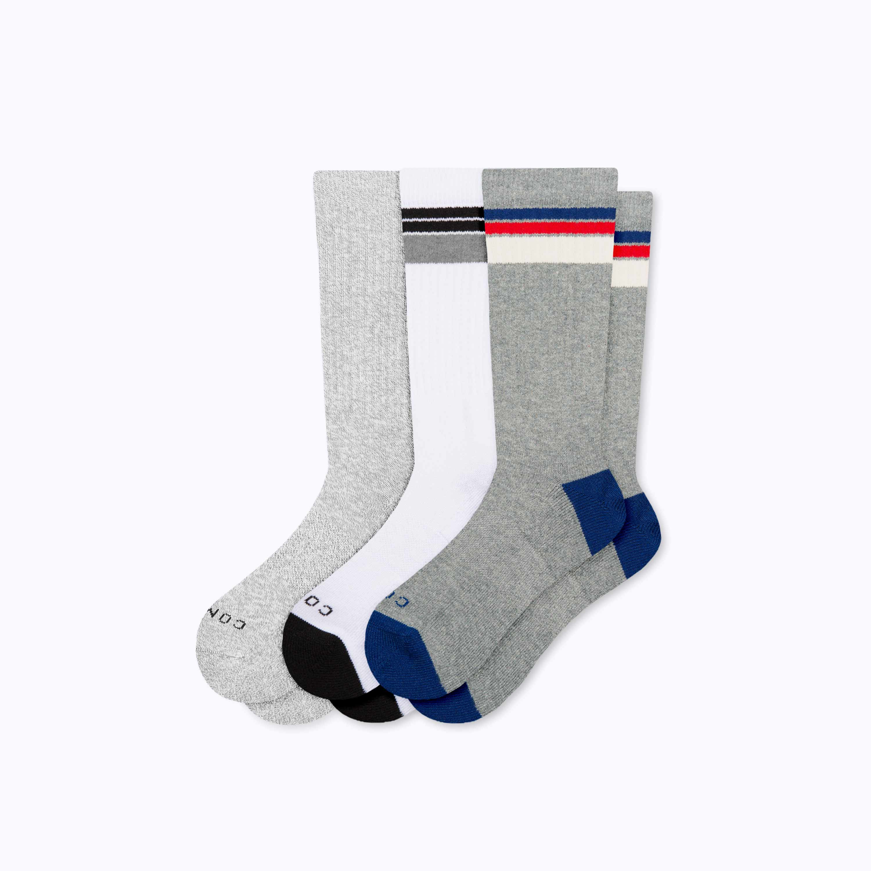 Combed Cotton Crew Socks Stripes – 3-Pack | Comrad