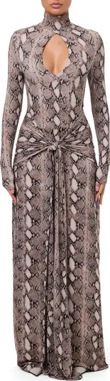 Snake Print Long Sleeve Maxi Dress | Nordstrom