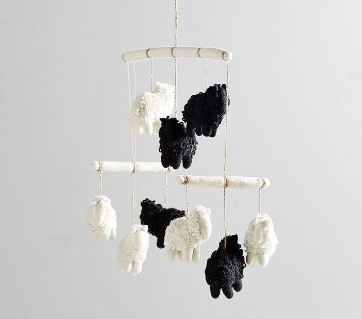 west elm x pbk Felted Sheep Mobile | Pottery Barn Kids