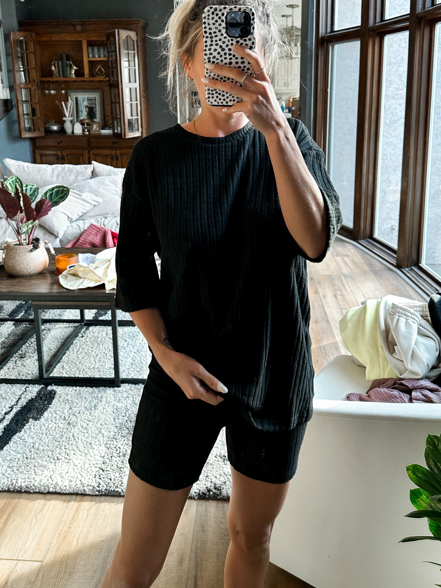 $15.49 Two Piece Lounge oversized tee & biker short set - ultra soft & comfy cozy! Wearing size XS (sized down). Stretchy & so cute for traveling or lounging around

#LTKunder50 #LTKstyletip #LTKtravel