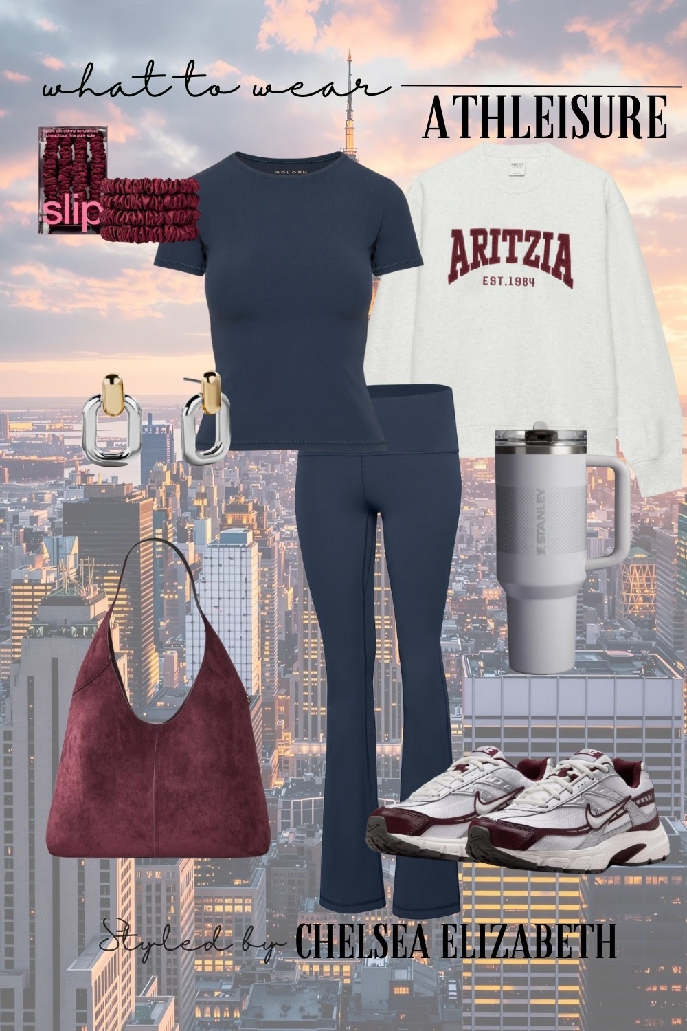 Athleisure Outfits | Athleisure Set | Athleisure Outfits for Errands 
•••
Aritzia High Rise Leggings 
Aritzia Sweatshirt 
Aritzia Navy T-shirt 
Nike Sneakers 
Target Suede Shoulder Bag
BaubleBar earrings 
Stanley Tumbler 
•••
Old Money Fall Outfit | Classy Fall Outfit | Fall Neutrals | Fall Chic | Chic Fall Outfits | Fall Outfits Petite | Fall Outfits | Fall Casual Outfits| Fall Transition Outfits | Fall Outfits Women | Fall Capsule Wardrobe | Everyday Outfits | Cute Outfits | Casual Chic  | Casual Outfits | Weekend Outfits | Errands Outfit | Coffee Run Outfit | Shopping Outfit | Comfy Outfits |  Comfy Sets | Comfy Chic | Monochromatic Outfit | Baseball Hat Outfit | Matching Set Outfit | Matching Sets | Matching Set Women | Matching Set Fall | 2 Piece Outfits | 2 Piece Sets | 2 Piece Sets Fall | Two Piece Set | Two Piece Outfits | Sneaker Outfit | Sporty Outfit | School Drop Off Outfit | Athleisure Outfits | Athleisure Outfits Amazon | Athleisure Outfits for Errands | Athleisure Fall | Gym Outfit | Workout Outfit | Athletic Outfits | Athletic Wear | Theme Park Outfit | Pilates Outfit | Pilates Set | Yoga Outfit | Yoga Set | Athletic Set | Travel Outfit | Airport Looks | Airport Style | Airport Travel | Airport Fashion | Airport l Airplane Outfit | Airplane Travel Outfit | Plane Outfit | Comfy Travel Wear | neutral outfit | neutral style | classic style | classic outfits | chic outfits | chic style | casual chic | quiet luxury | minimalist | minimalist fashion | 

#LTKSeasonal #LTKFindsUnder50 #LTKFindsUnder100 #LTKShoeCrush #LTKItBag #LTKOver40 #LTKTravel #LTKActive #LTKPetite #LTKStyleTip