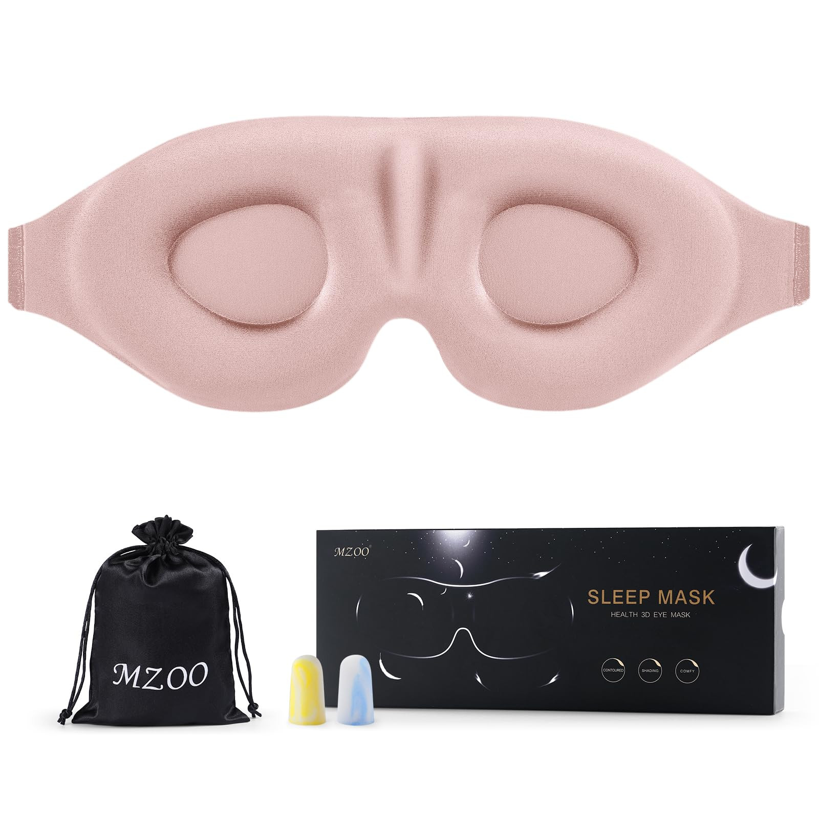 MZOO Sleep Eye Mask for Side Sleeper Men Women, Zero Eye Pressure 3D Sleeping Mask, Light Blockin... | Amazon (US)