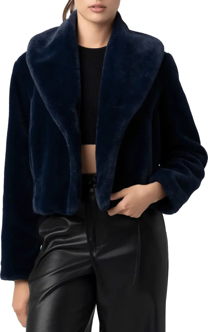 Shawl Collar Faux Fur Jacket | Nordstrom