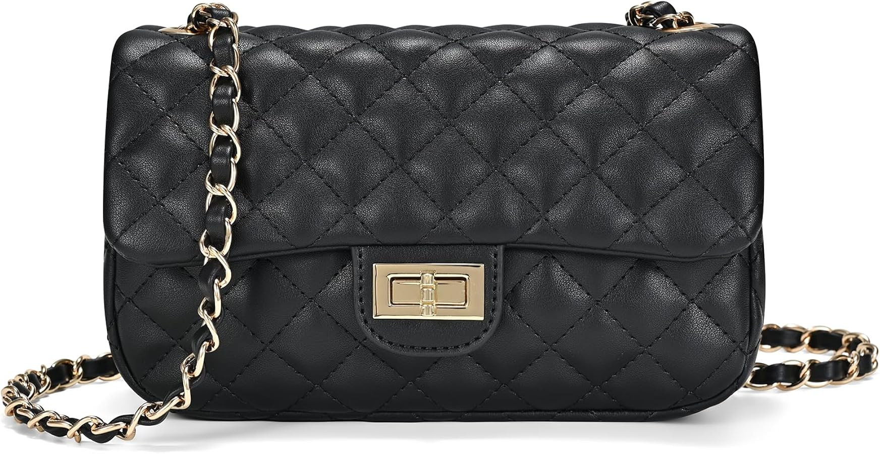 Quilted Crossbody Bags for Women, Small Soft Shoulder Handbags, Ladies Mini Vegan Leather Clutch ... | Amazon (US)
