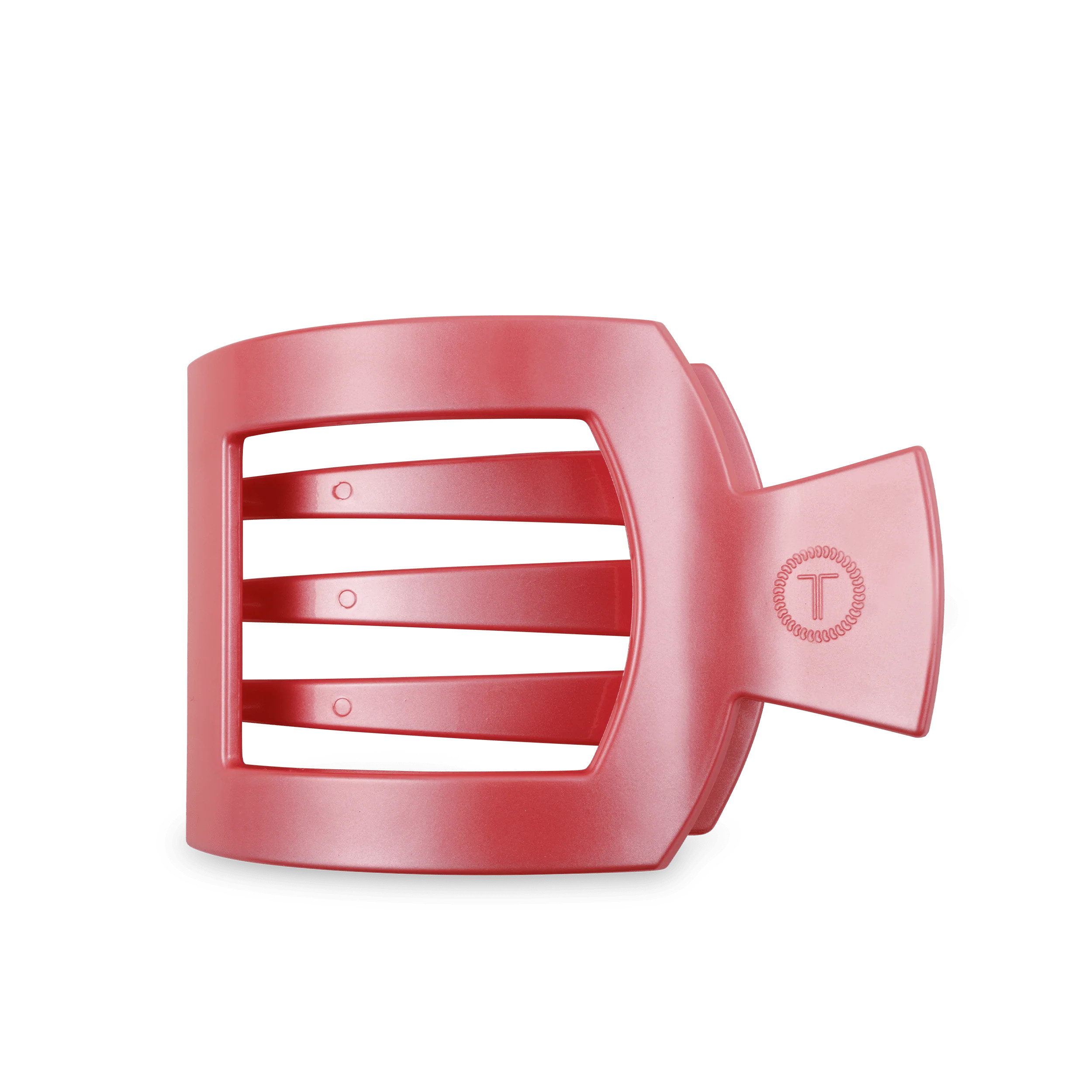 Calming Coral Large Flat Square Hair Clip | TELETIES