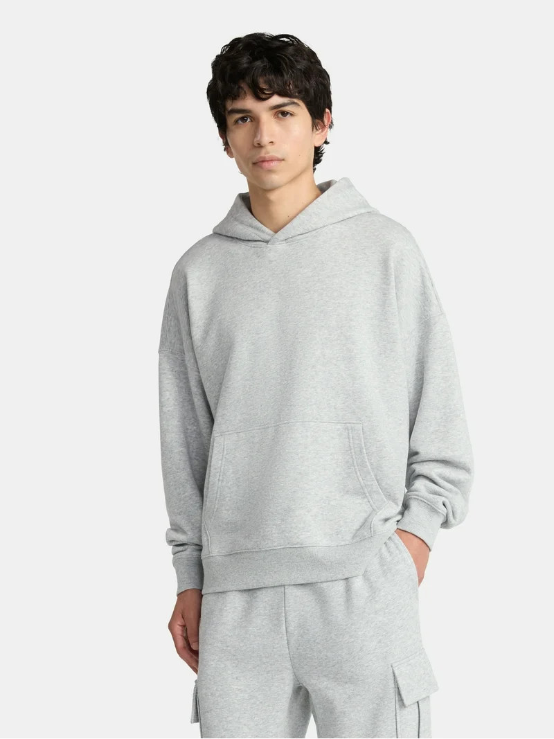 No Boundaries Men's & Big Men's Boxy Fit Cropped Sweatshirt Hoodie, Sizes XS-5XL - Walmart.com | Walmart (US)