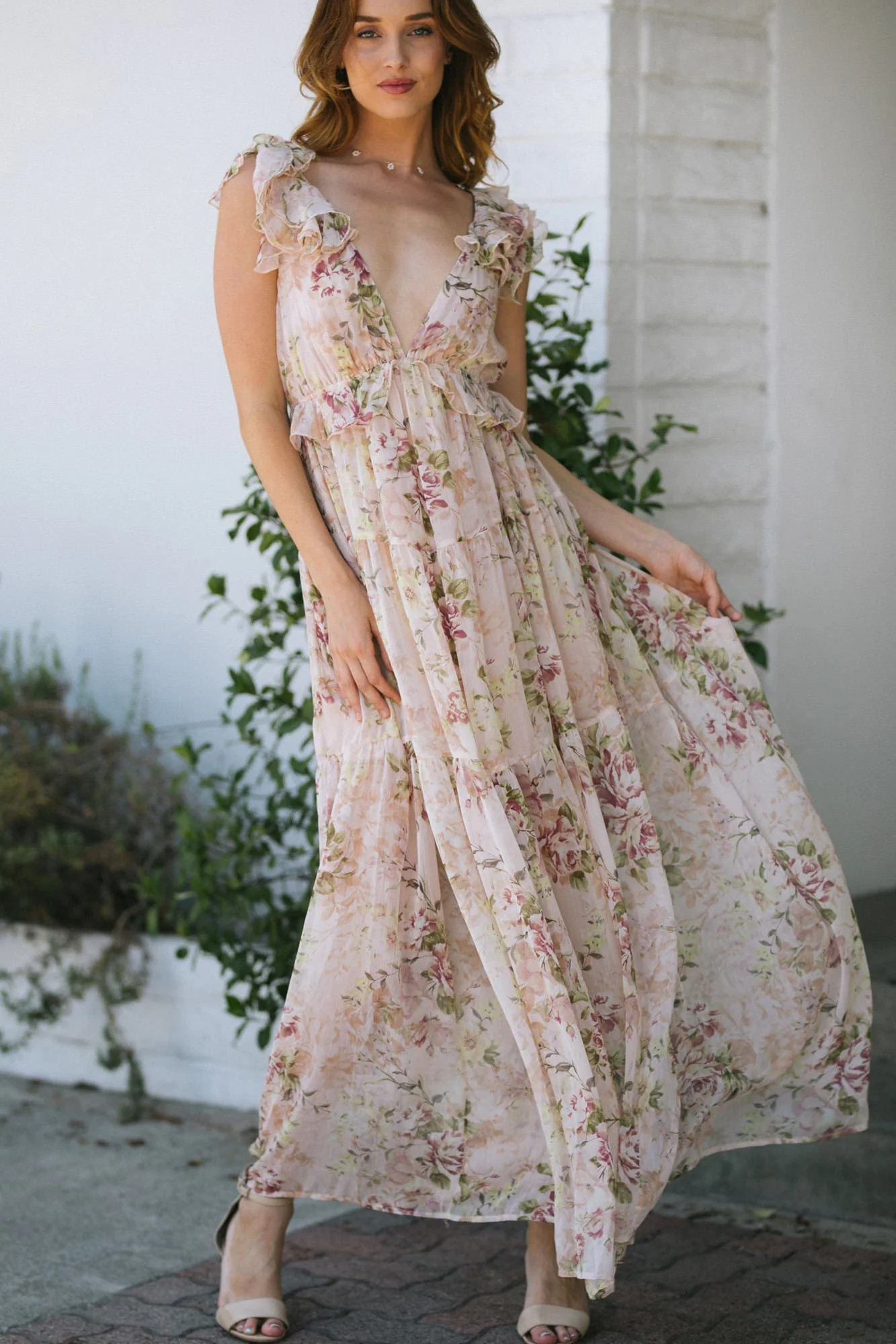 Poppy V-Neck Maxi Dress | Morning Lavender