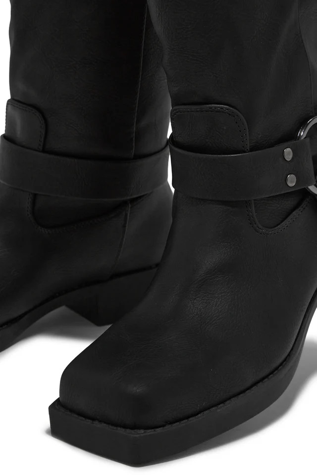 Miss Lola | Silvanna Black Moto Boots | MISS LOLA