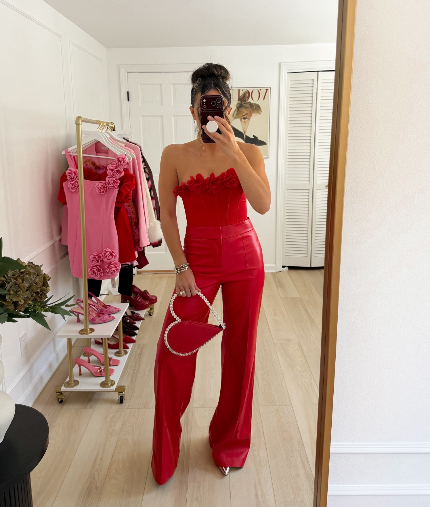 if you need a last minute valentines outfit, this is it. Wearing size small in the red rose corset and size 4 in the patent leather pants 

#LTKValentine #LTKootd #LTKNYFW