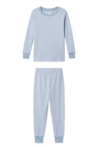 Organic Pima Kids Long-Long Set in Larkspur | LAKE Pajamas
