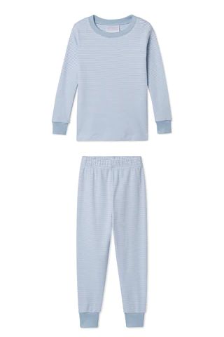 Organic Pima Kids Long-Long Set in Larkspur | LAKE Pajamas