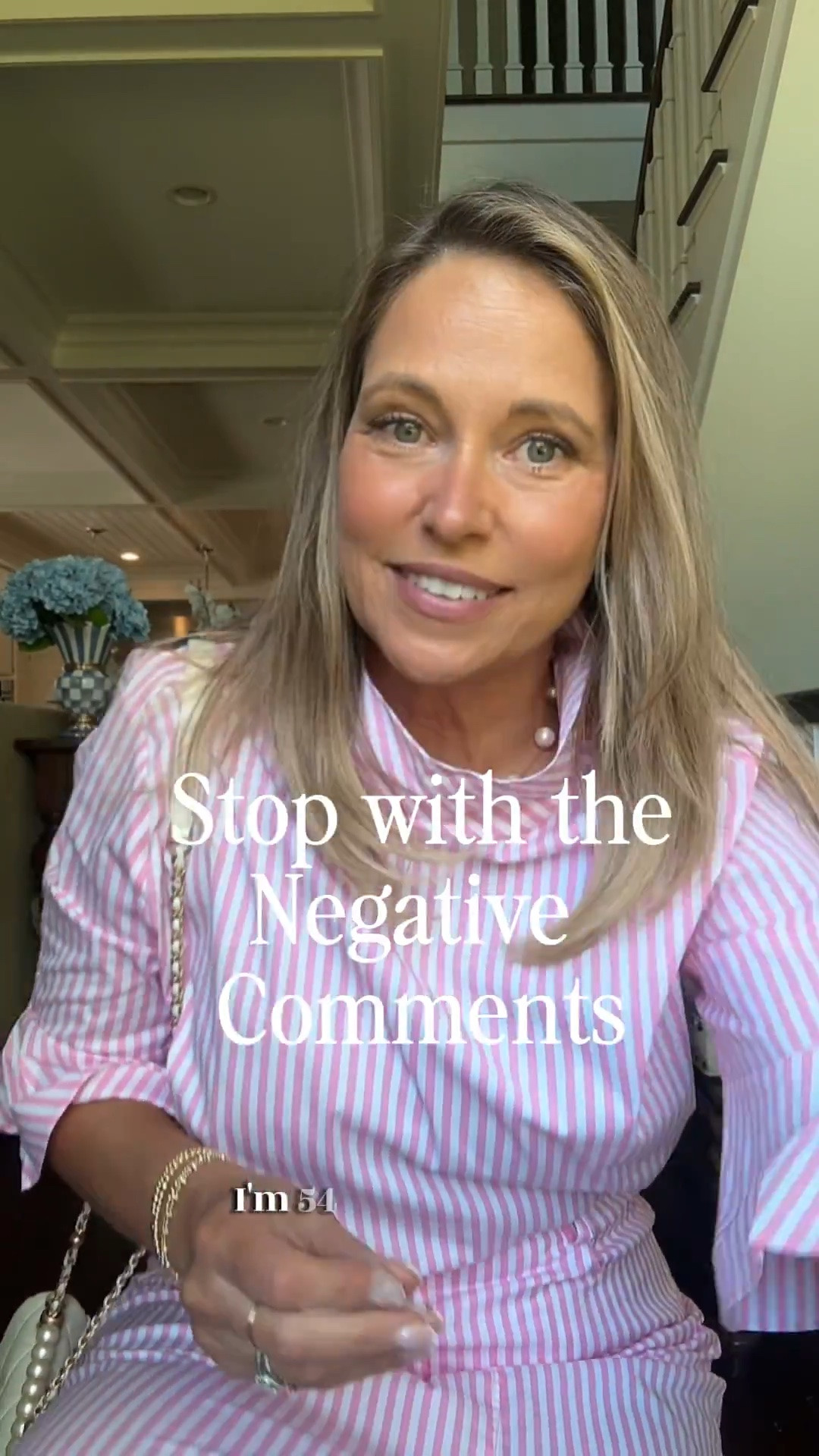 Stop with the mean messages. Yes, I’m 54 years old. Yes, I’m 170 pounds. And yes, I’m still going to wear the pink striped outfit because getting older doesn’t mean disappearing. It means showing up exactly as you are and wearing what makes you feel good.

#LTKOver40 #LTKSeasonal #LTKMidsize