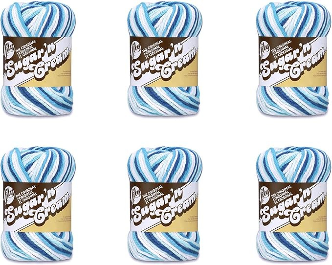 Lily Sugar'N Cream Hippi Yarn - 6 Pack of 57g/2oz - Cotton - 4 Medium (Worsted) - 95 Yards - Knit... | Amazon (US)