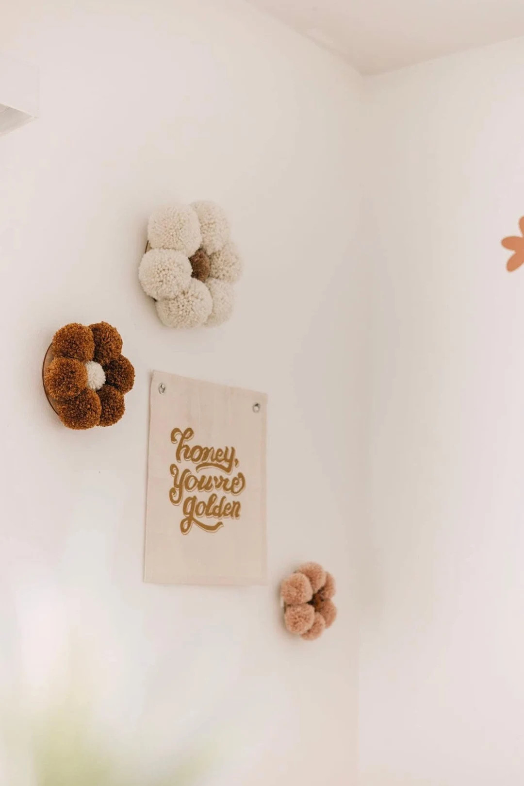 Boho Pom Pom Daisy / Pom Pom Daisy / Boho Nursery Decor Flowers / Boho Wall Decor Flowers / Daisy... | Etsy (US)