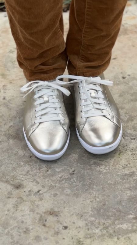 My holiday sneakers are so much fun! Gold sneakers, silver sneakers.
YES!
The gold pair is 50% off and the silver are just $30! 

#LTKshoecrush #LTKsalealert #LTKHoliday