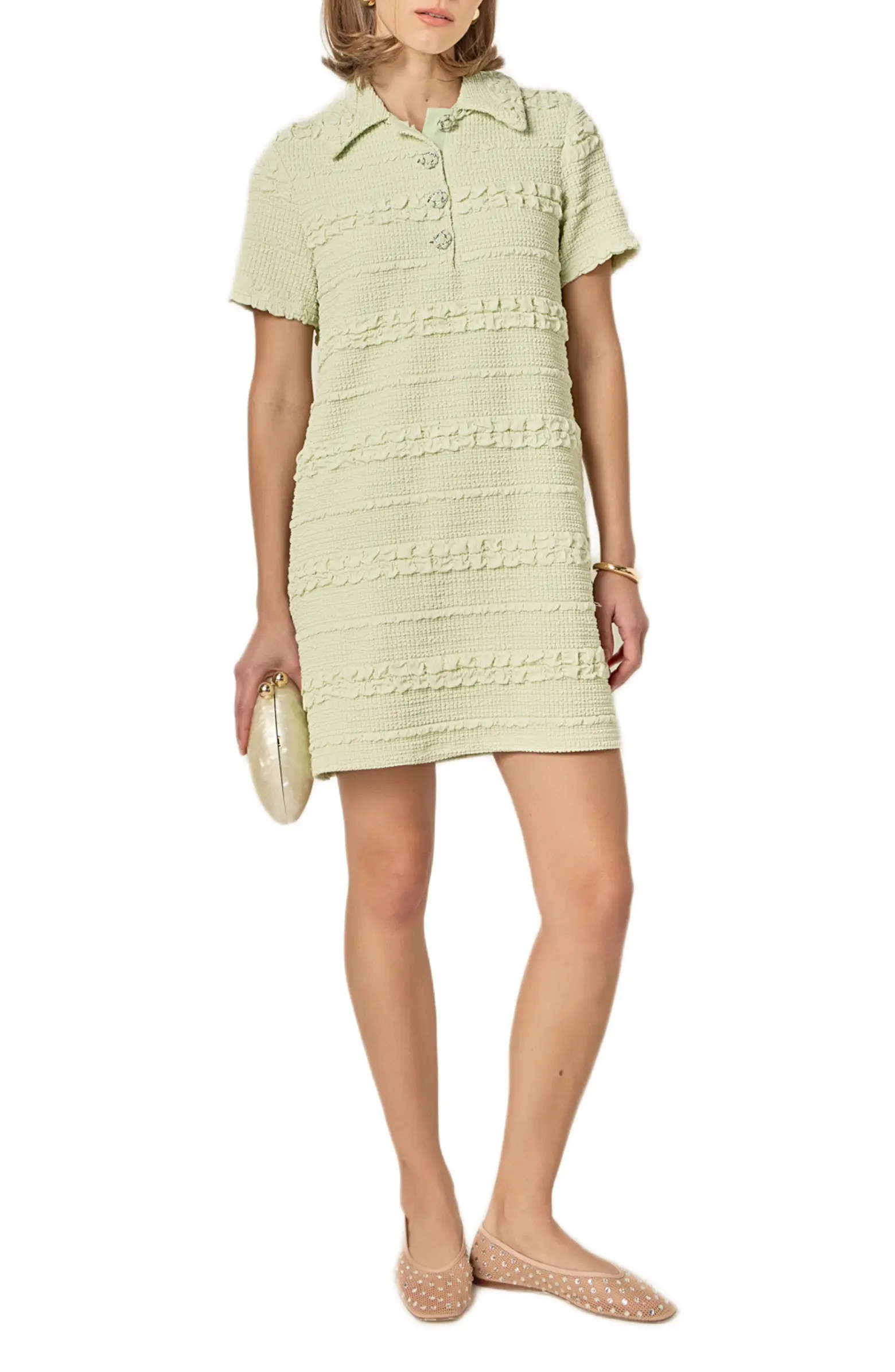 Embroidered Stretch Polo Minidress | Nordstrom