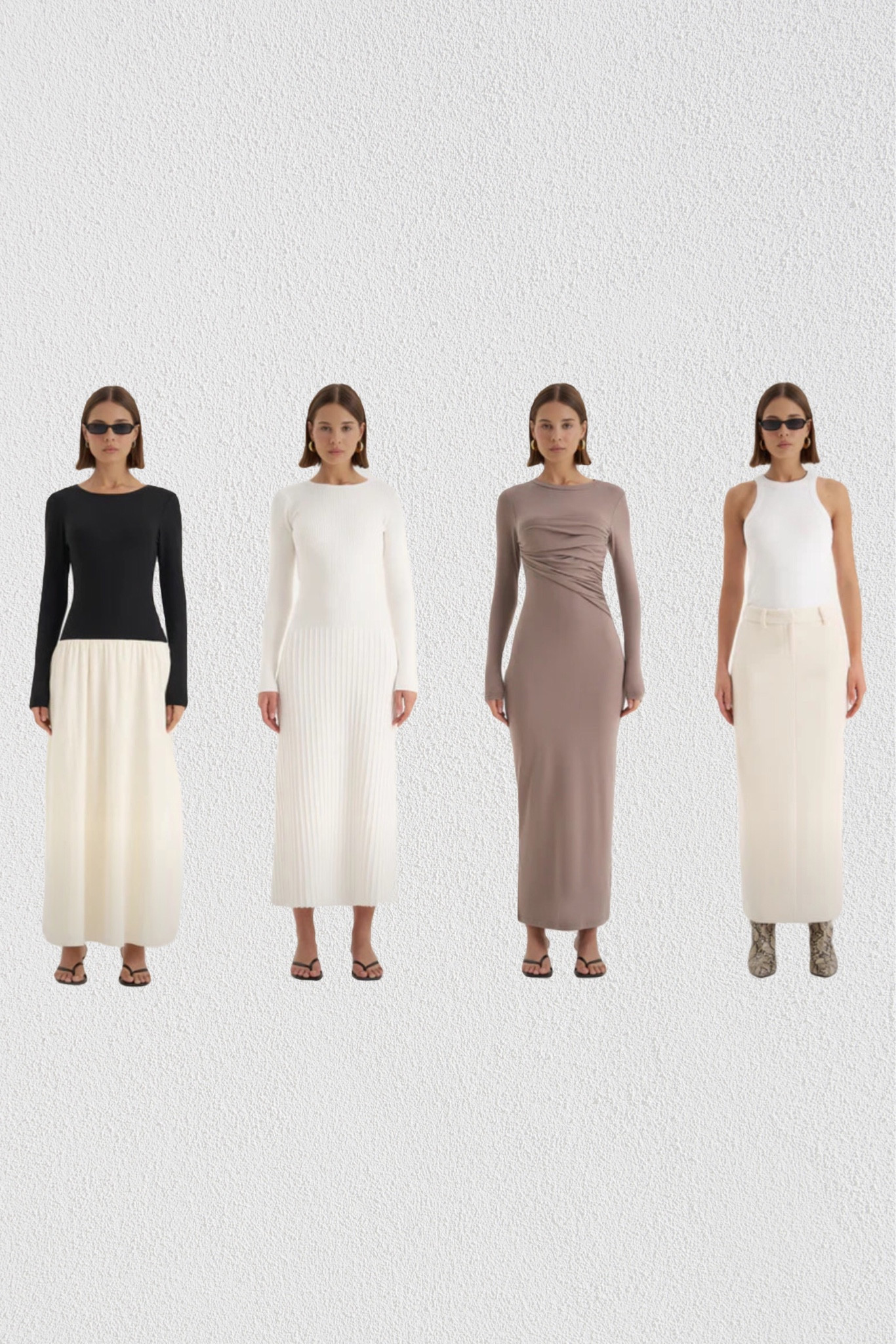 maxi dress, two toned, long sleeve, boat neck, ribbed, sweater, ruched, maxi skirt, midi dress 

#LTKSeasonal #LTKworkwear #LTKwedding