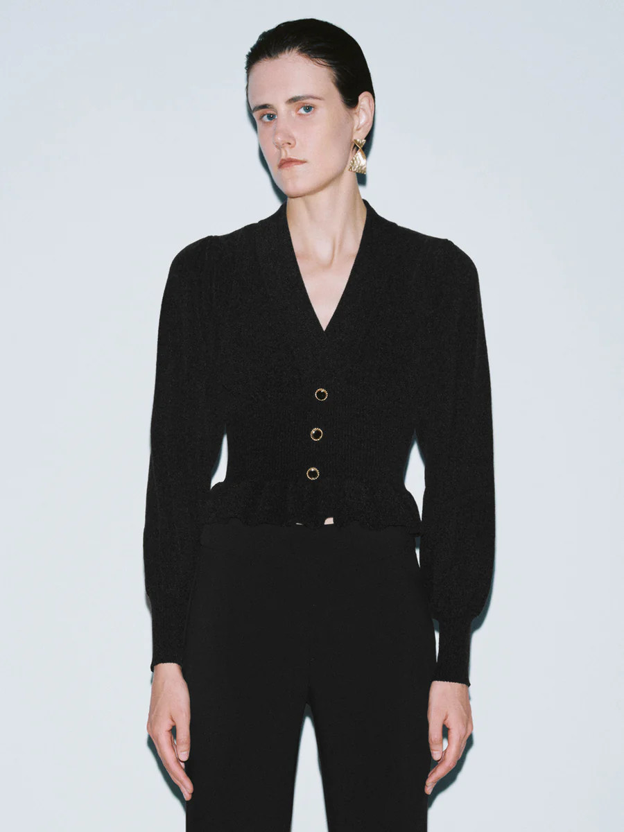 Skinny Ruffle Hem Knitted T-Shirts | Urban Revivo