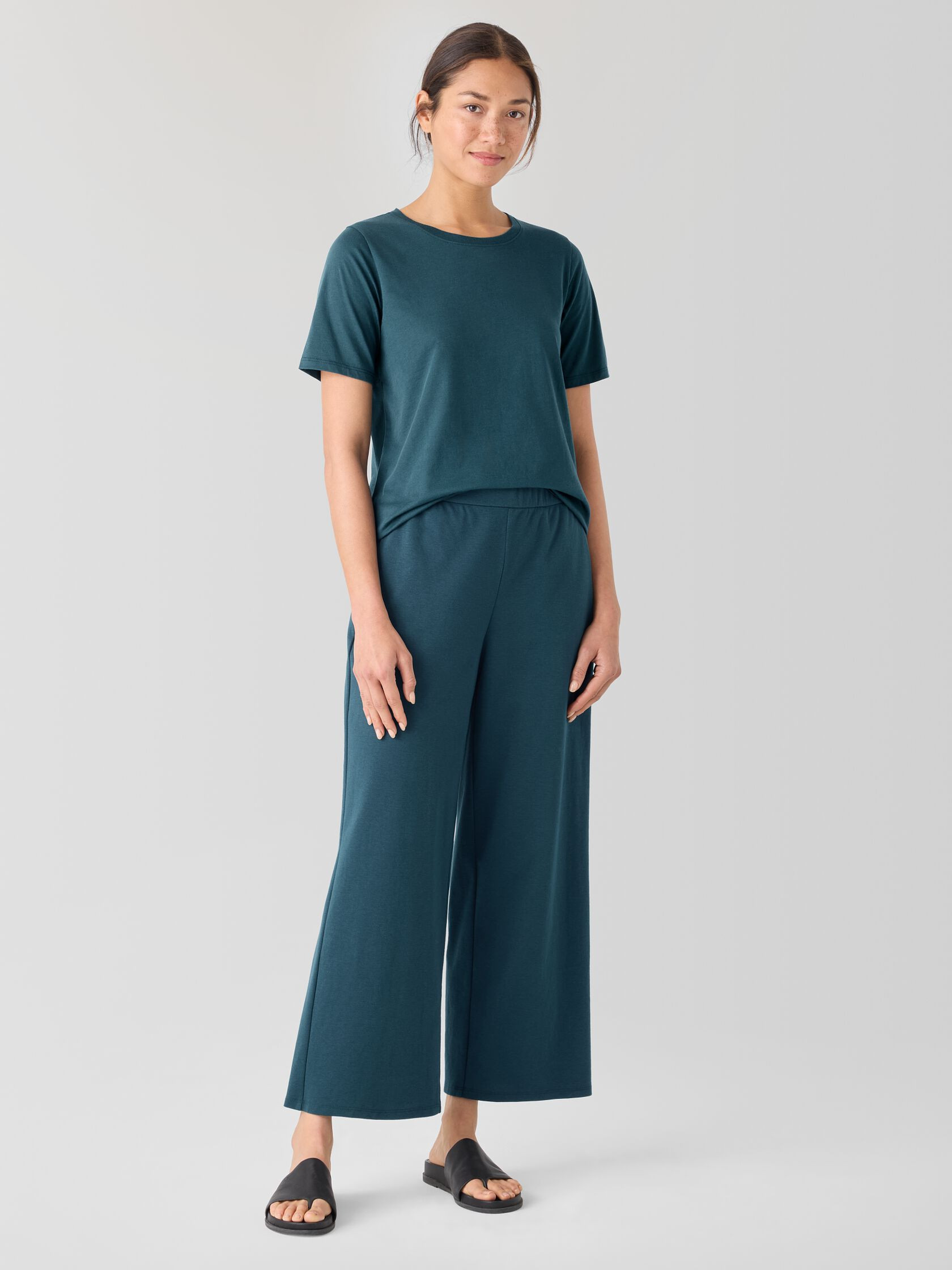 Organic Pima Cotton Jersey Round Neck Tee | Eileen Fisher