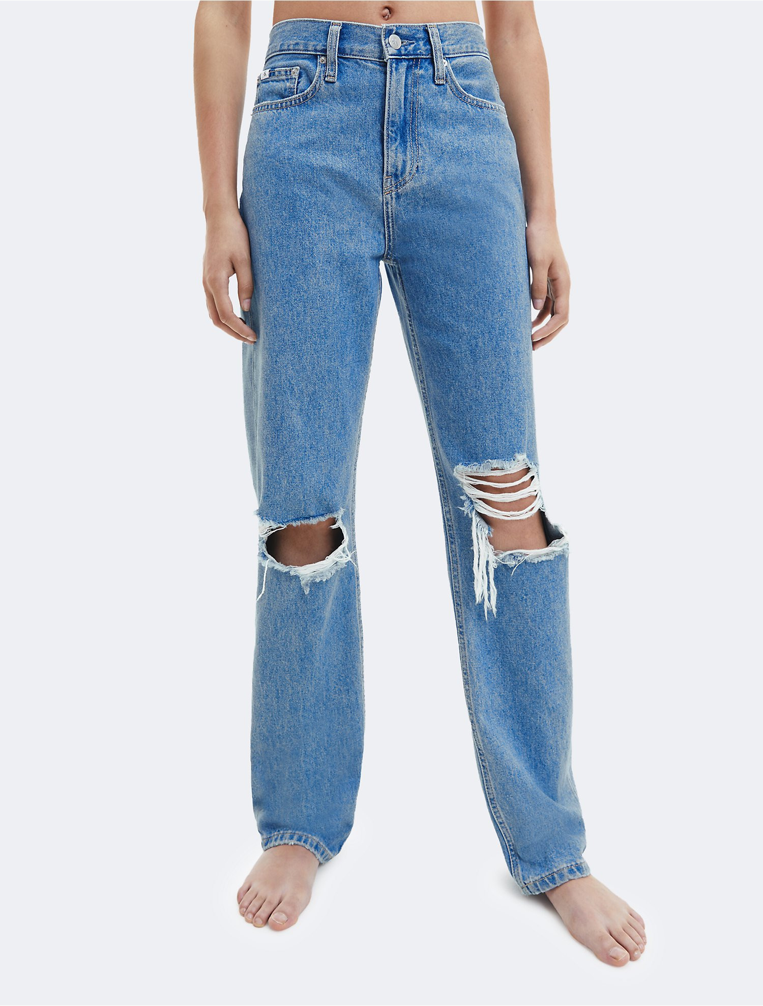 Wide Leg Distressed Jeans | Calvin Klein | Calvin Klein (US)