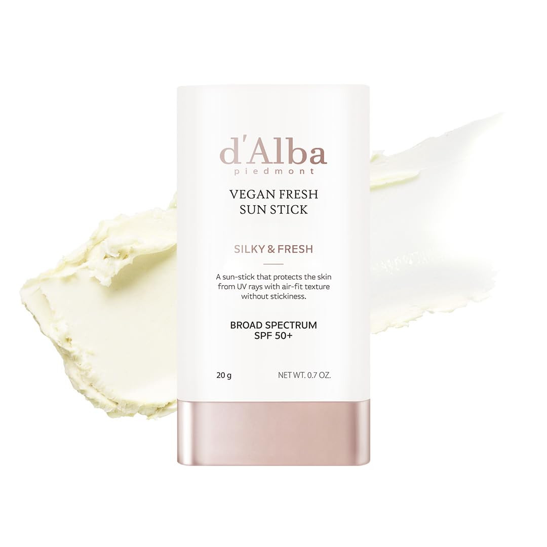 d'alba Piedmont Air Fit Fresh Sun Stick, OTC BROAD SPECTRUM SPF 50+, Non-Sticky On-the-Go Sun Protection, Outdoor Essential Vegan Sun Stick, Silky & Fresh, Korean Skin Care (0.7 Oz.) | Amazon (US)
