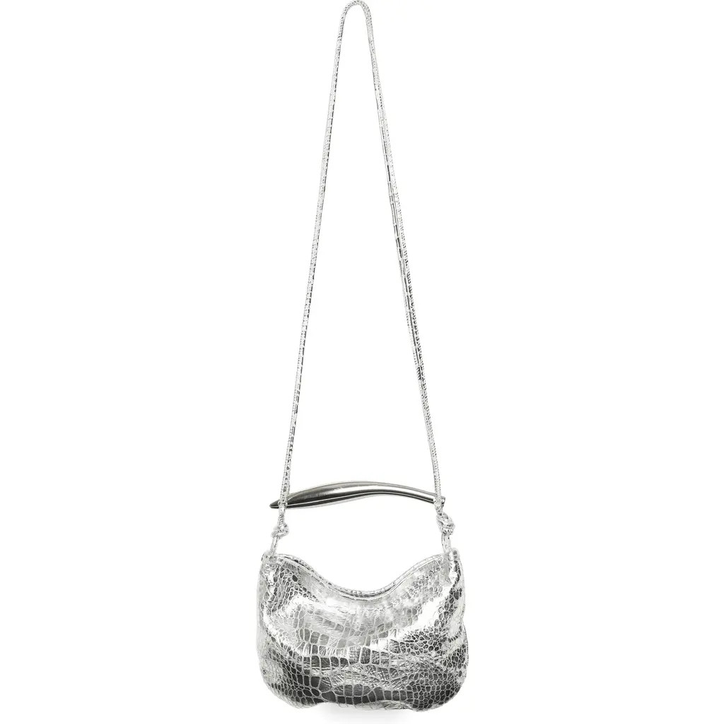 Walter Baker Hazel Mini Hobo Crossbody Bag in Platinum Croc Embossed at Nordstrom Rack | Nordstrom Rack