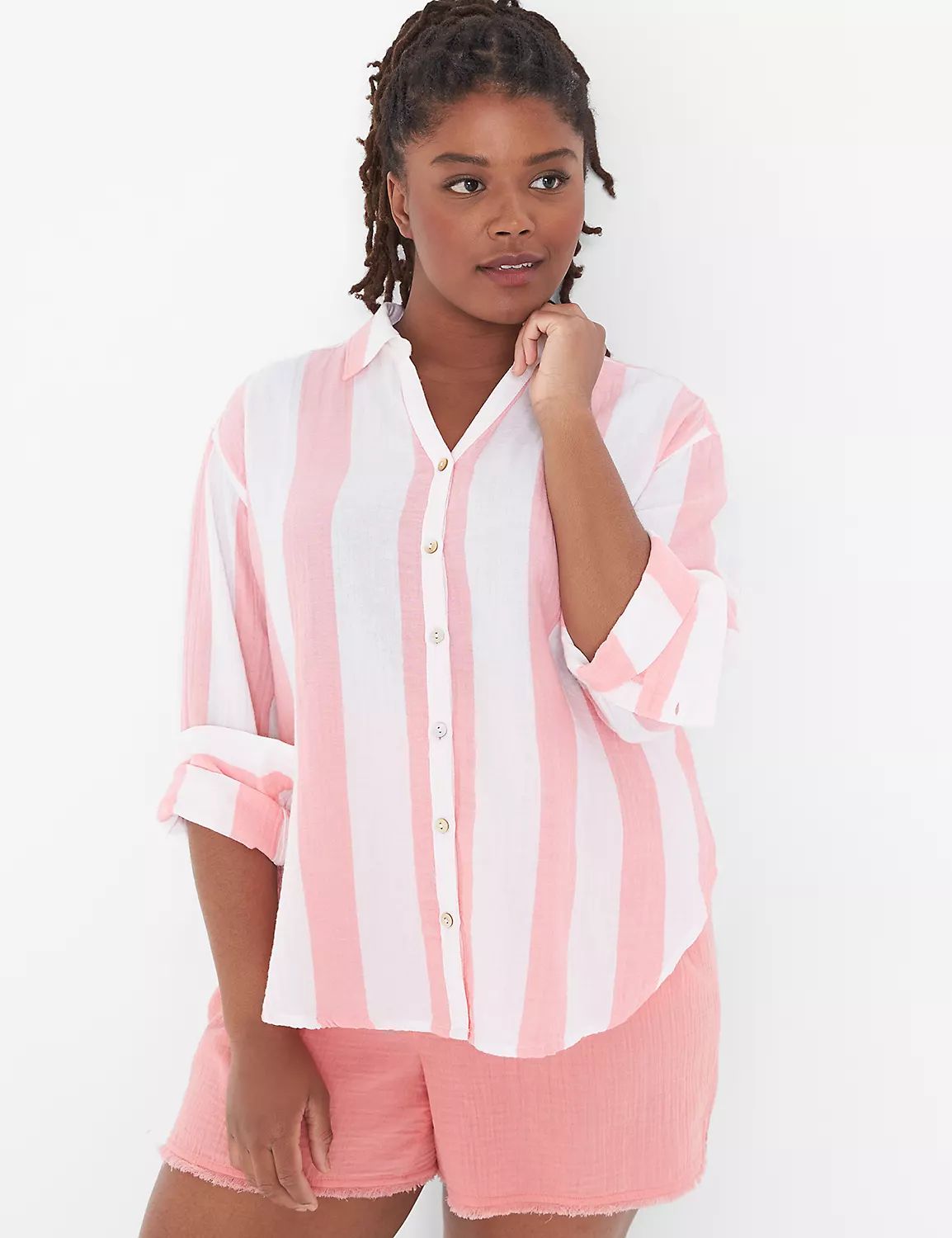 Button-Down Beach Top | LaneBryant | Lane Bryant (US)