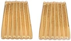 Ribbed Gold Statement Earrings – Women’s 18K Gold-Plated Lightweight Rectangle Earrings, Chic... | Amazon (US)