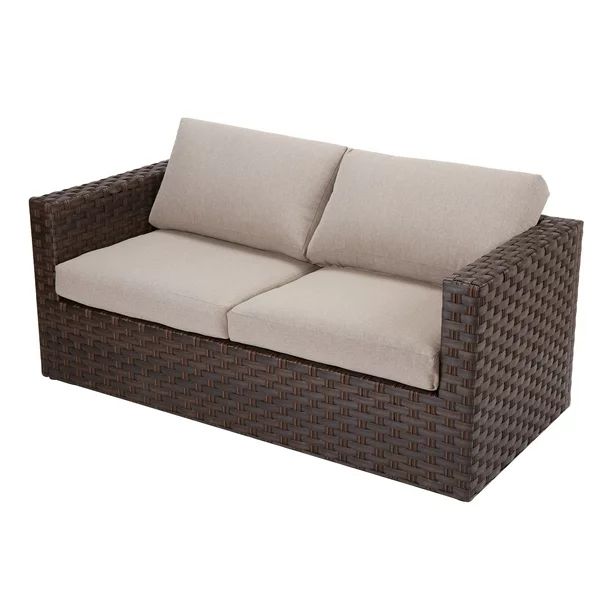 Better Homes & Gardens Harbor City Patio Loveseat with Beige Cushions | Walmart (US)