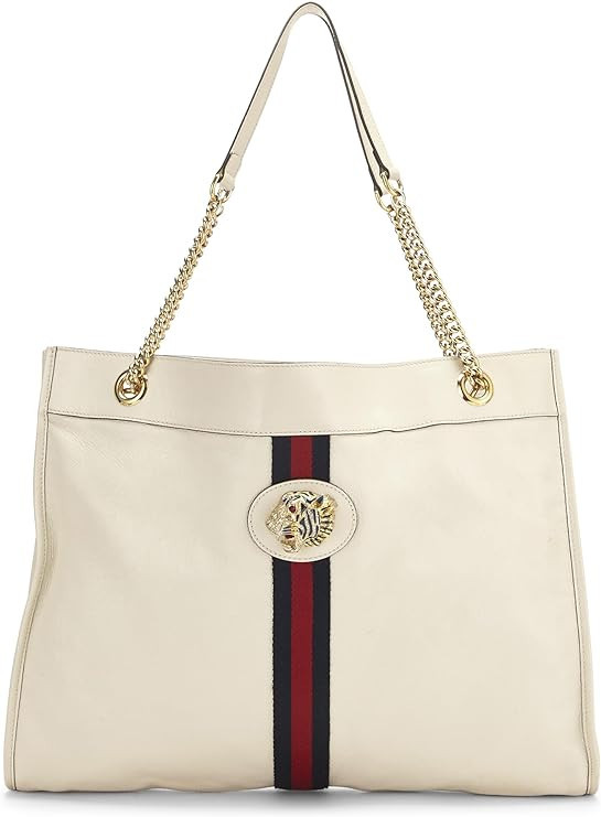 Amazon.com: Gucci, Pre-Loved White Leather Web Rajah Tote Large, White : Luxury Stores | Amazon (US)