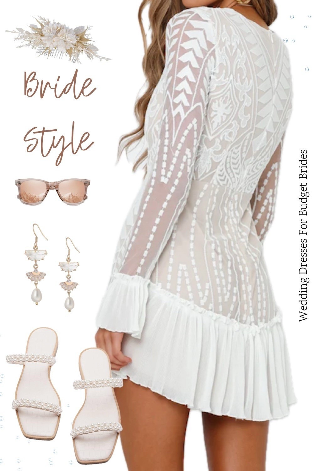 Chic white mini dress and accessories for the bride to be - perfect for engagement party or photoshoot, bachelorette, shower, rehearsal dinner, after party, or honeymoon. At Hello Molly and Amazon.

#LTKWedding #LTKSeasonal #LTKStyleTip