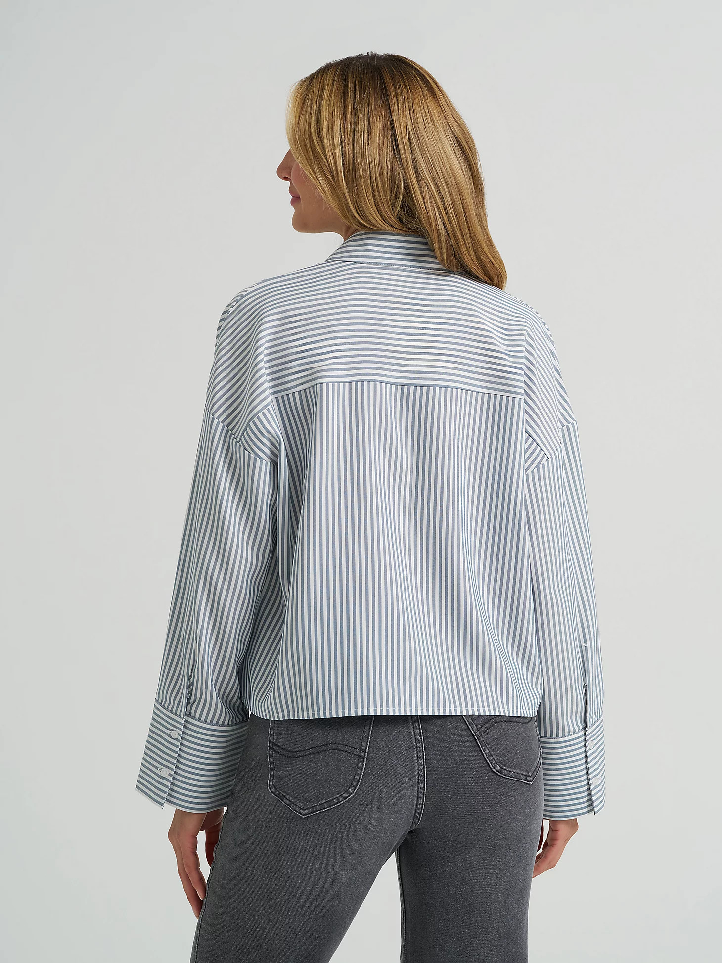 Women's Striped Crop Button Down Shirt | Lee Jeans