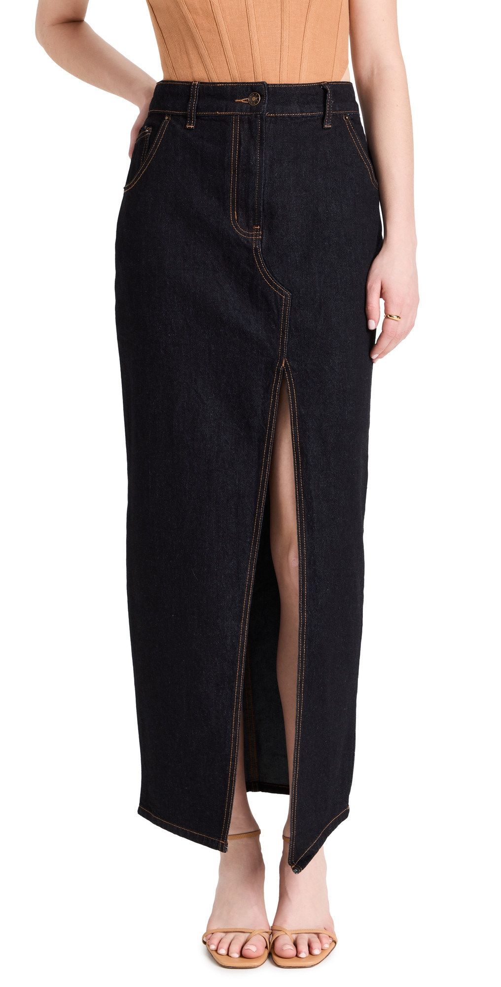 Lioness Barbie Split Midi Skirt Dark Denim S | Shopbop