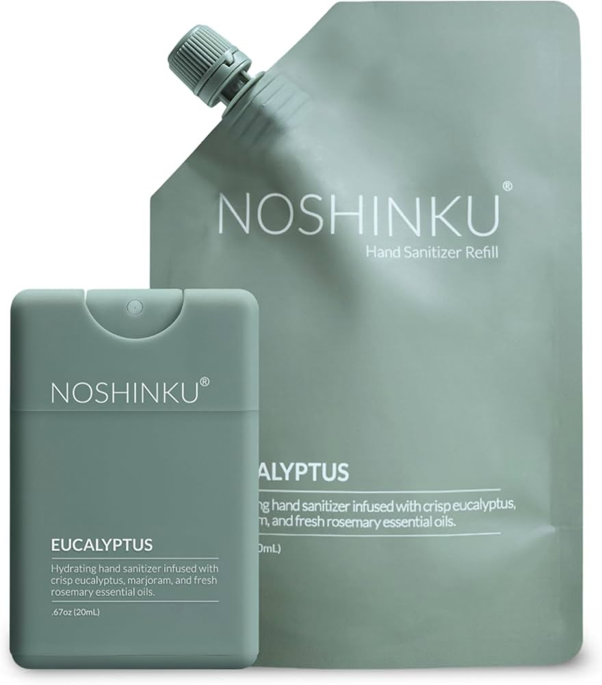 Noshinku Eucalyptus Pocket Hand Sanitizer Refill Kit: Refill Pouch + Sprayer Bundle | Organic Ant... | Amazon (US)